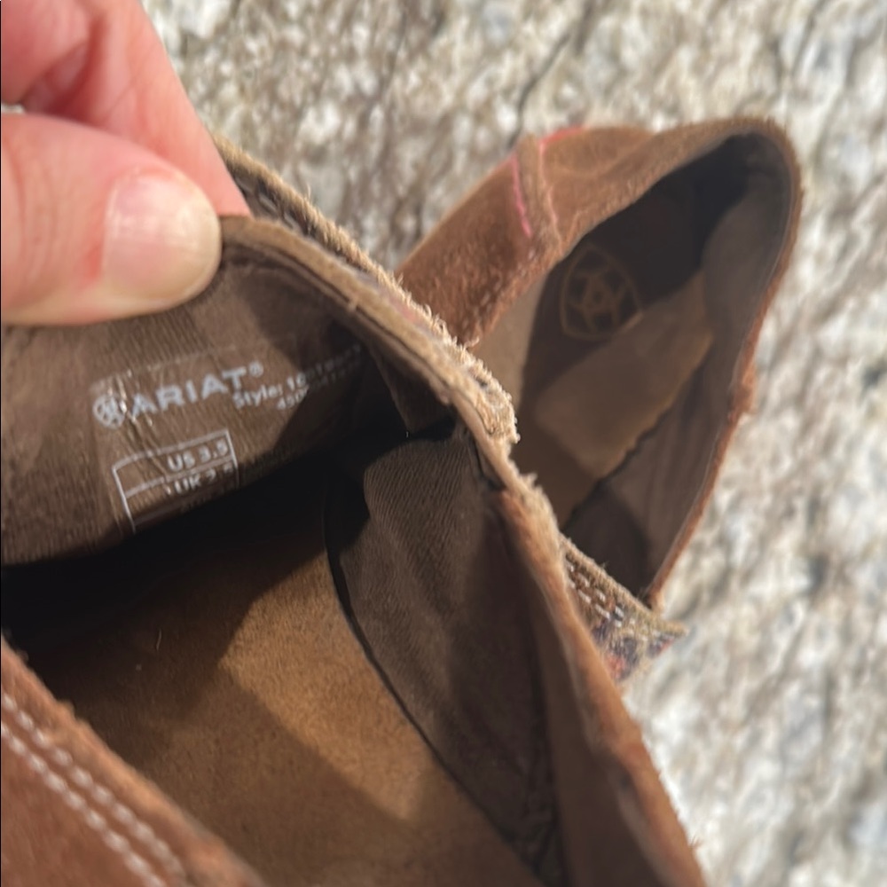 Ariat Brown and Red Slip-On Loafers with Leopard Print - Picture 2 of 3